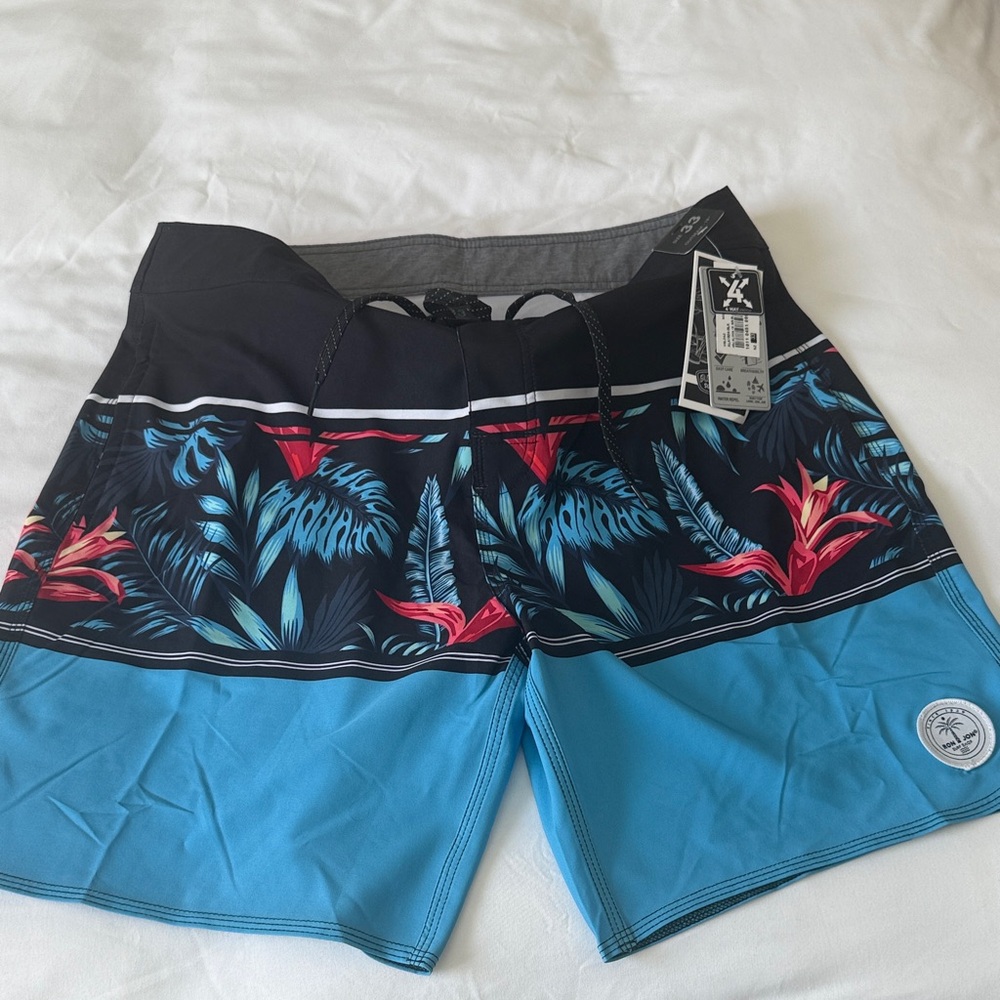 Ron Jon Black and Blue Surf Shop Boardshorts